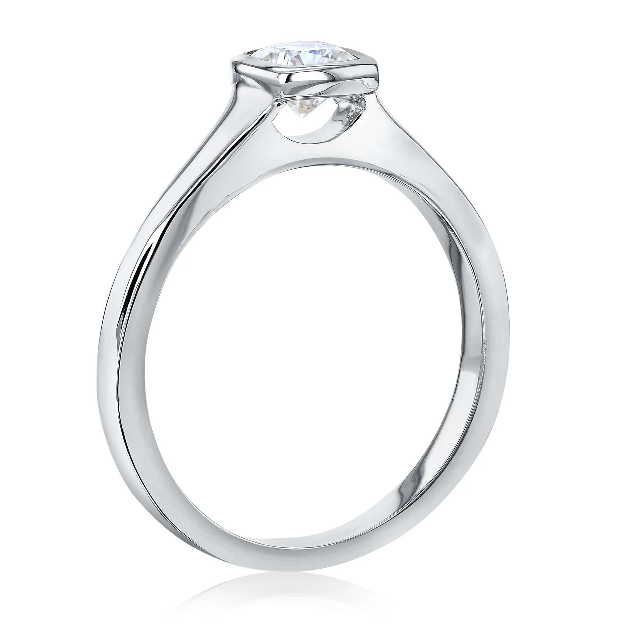 0.5ct Cushion Low Bezel Ring