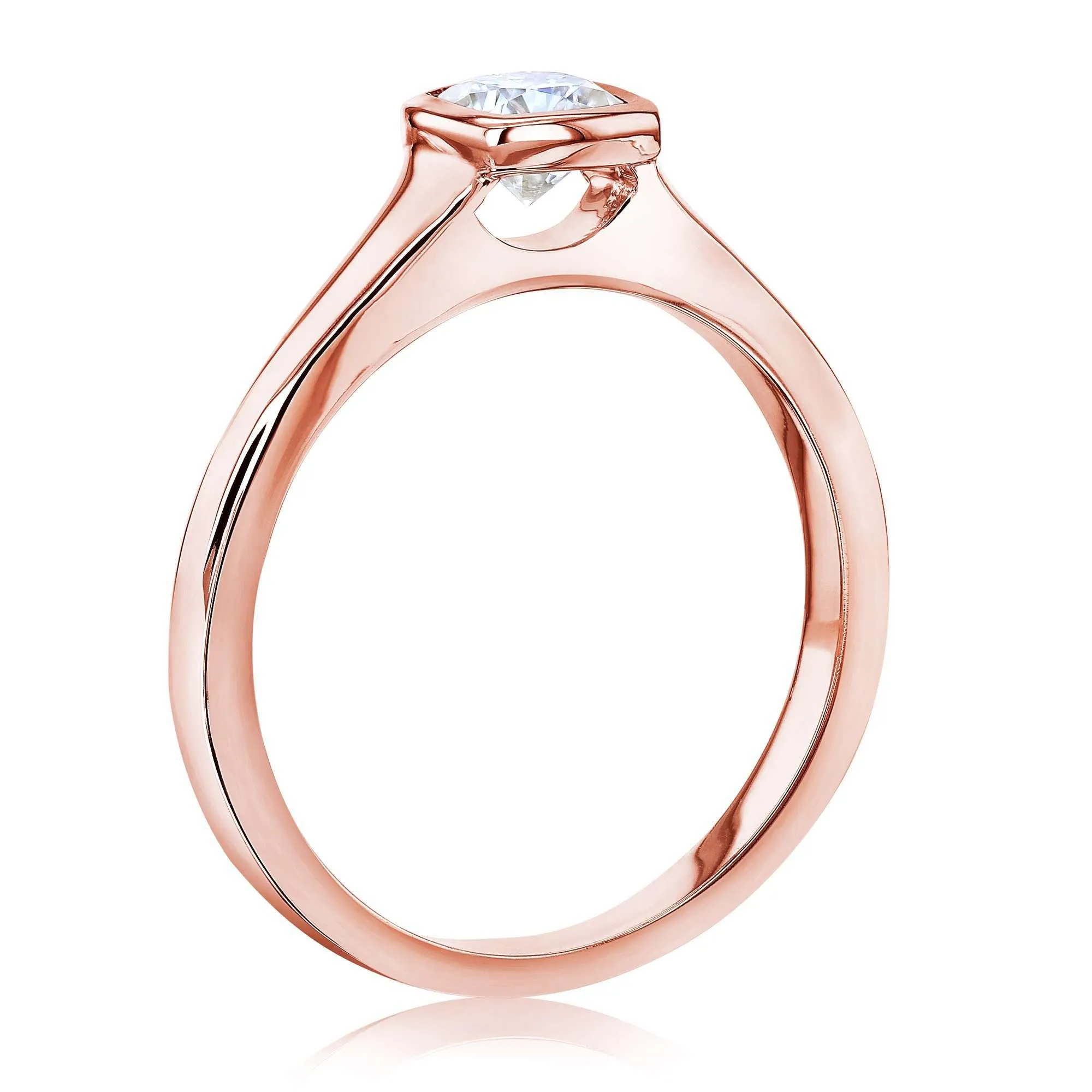 0.5ct Cushion Low Bezel Ring