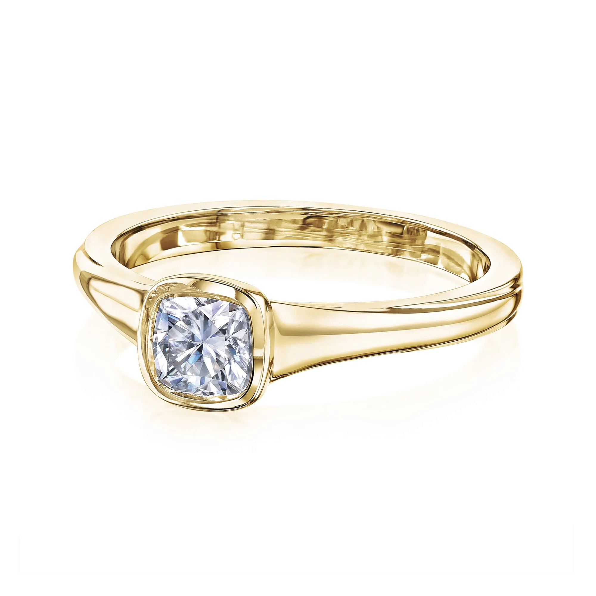 0.5ct Cushion Low Bezel Ring