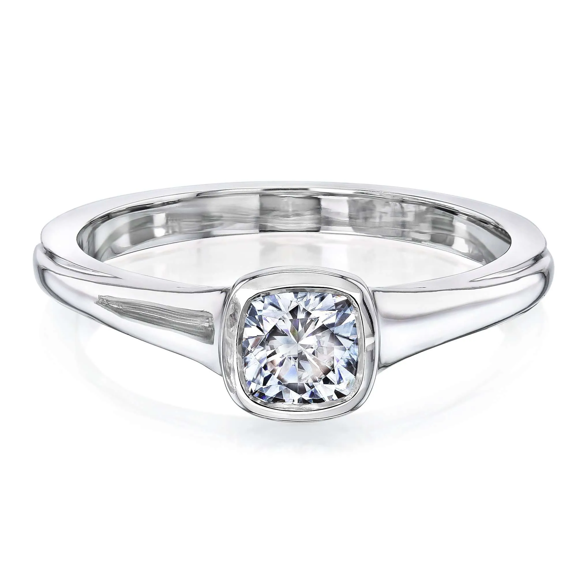 0.5ct Cushion Low Bezel Ring