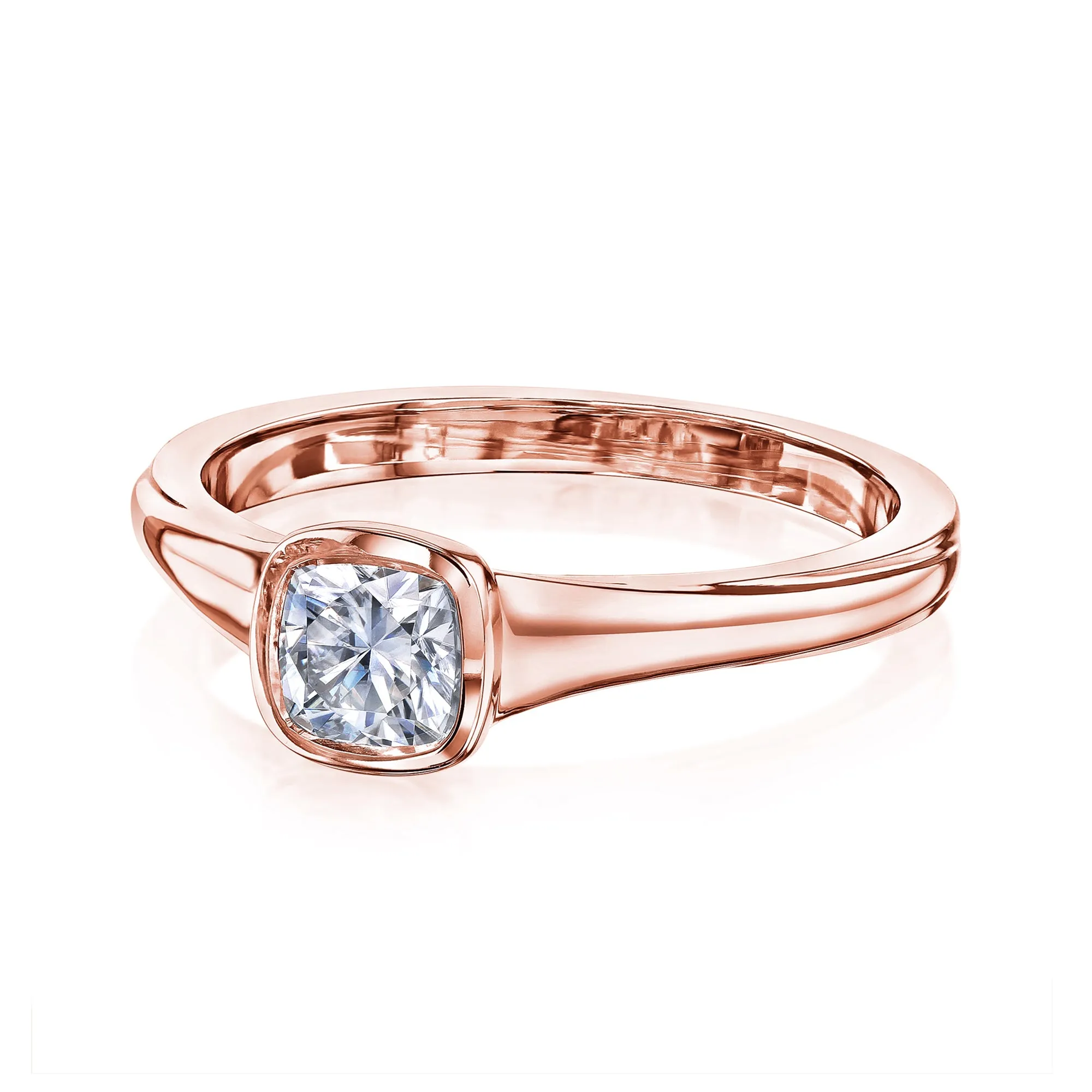 0.5ct Cushion Low Bezel Ring