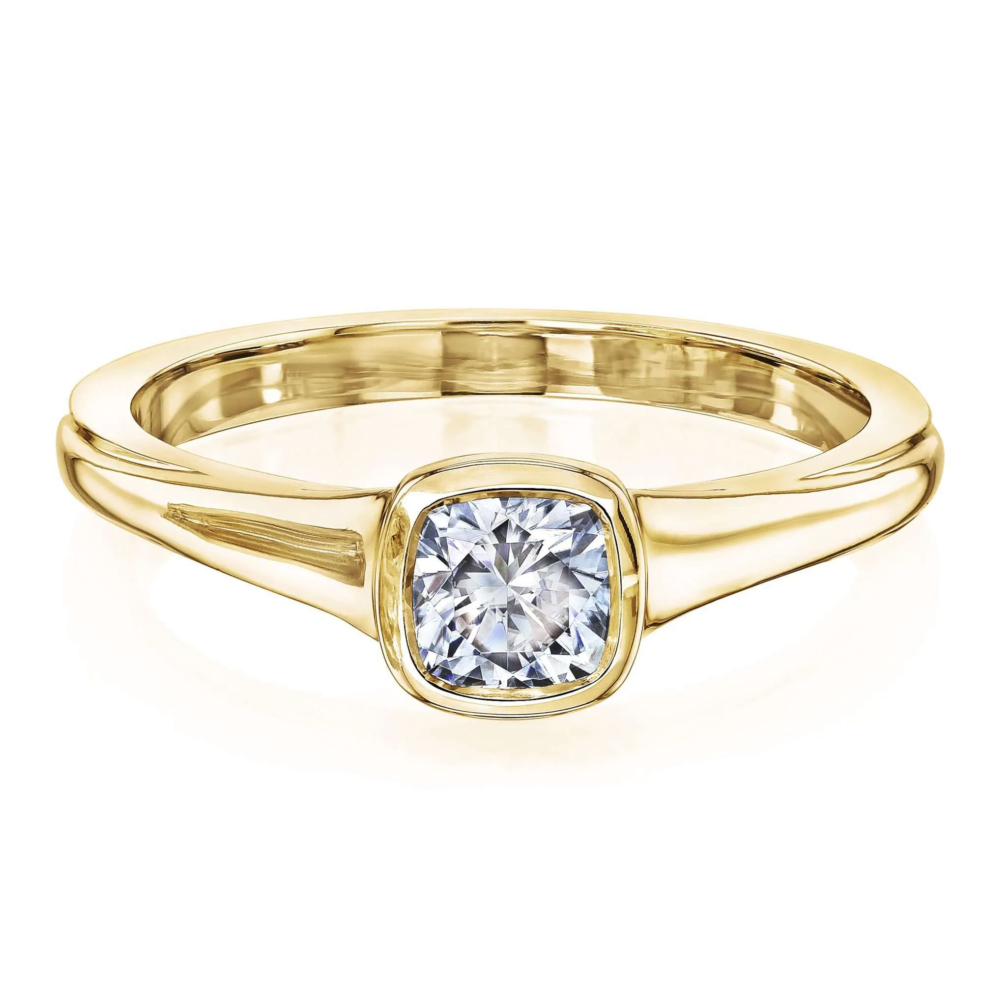 0.5ct Cushion Low Bezel Ring