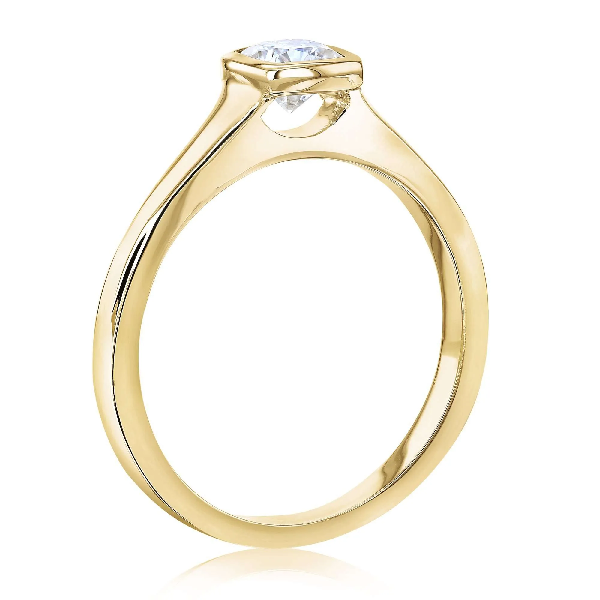 0.5ct Cushion Low Bezel Ring