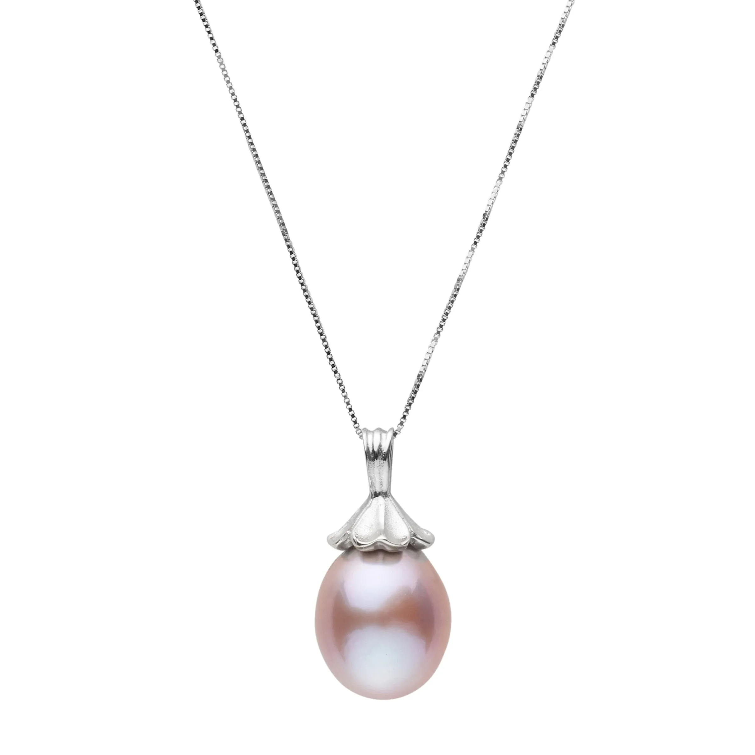 11.0-12.0 mm AAA Lavender Freshwater Drop Pearl Petal Pendant