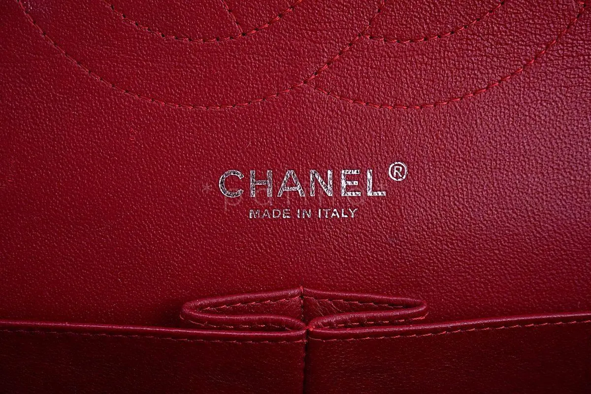 12A Chanel Red Caviar Jumbo Classic Double Flap Bag SHW