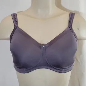 Amoena 1261 Lara Satin Soft Cup T-Shirt Wireless Wire Free Mastectomy Bra 36C Plum