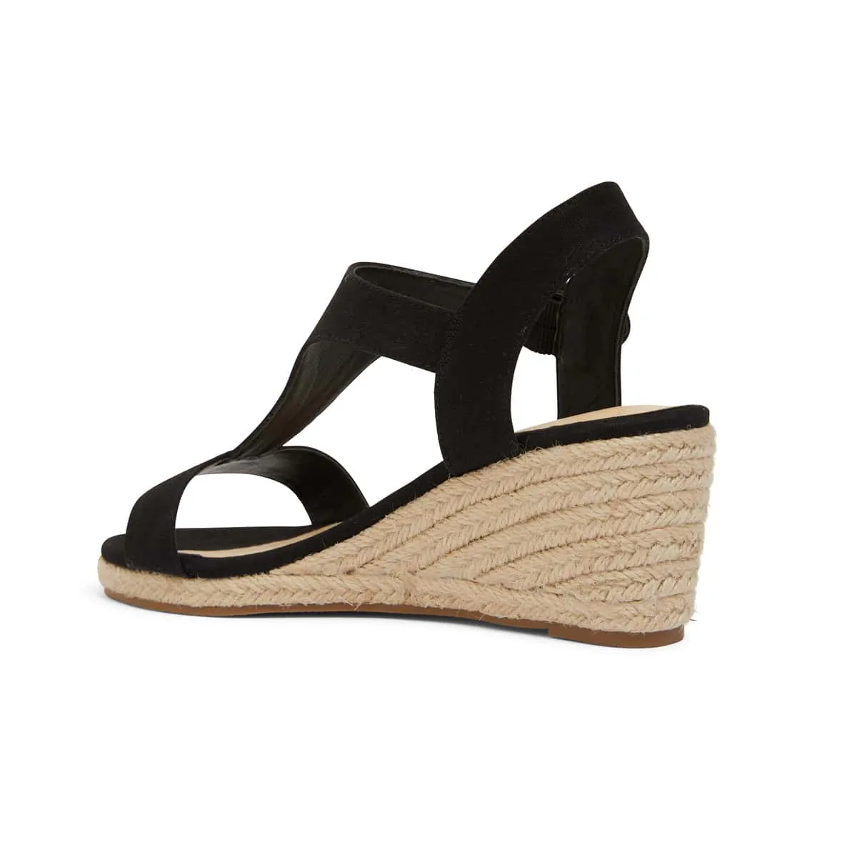 Anchor Espadrille in Black Fabric