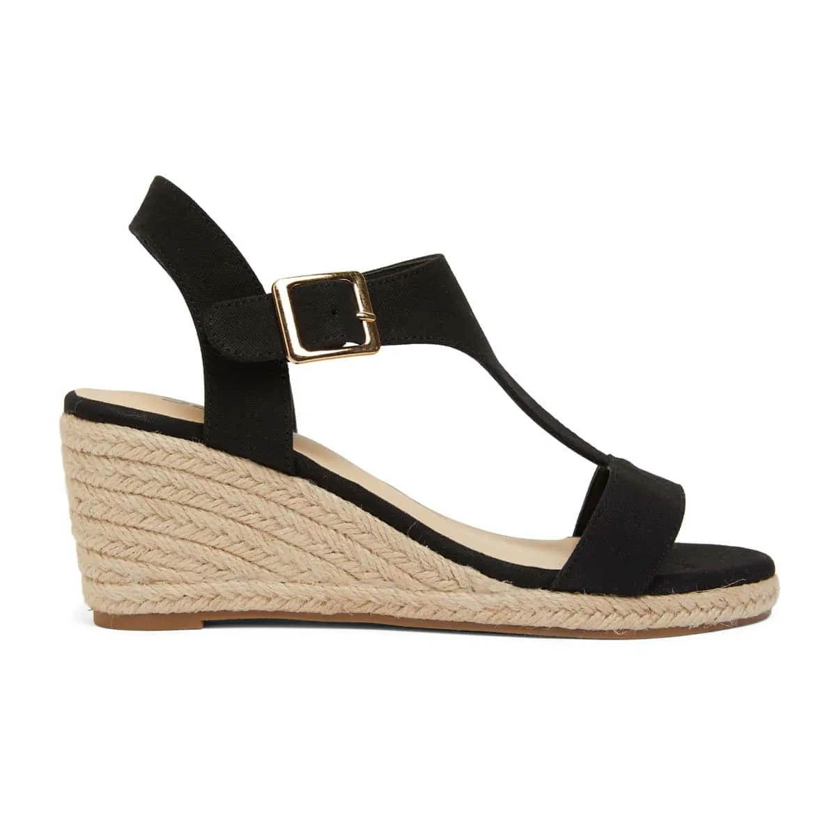 Anchor Espadrille in Black Fabric