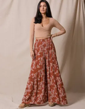 Aubrey Palazzo Pants - Rust