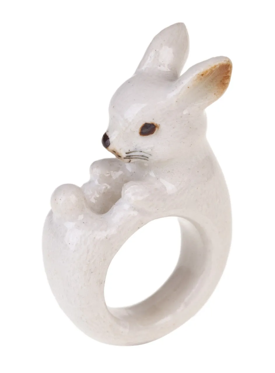 Autumn Sale - Lucky White Rabbit Ring