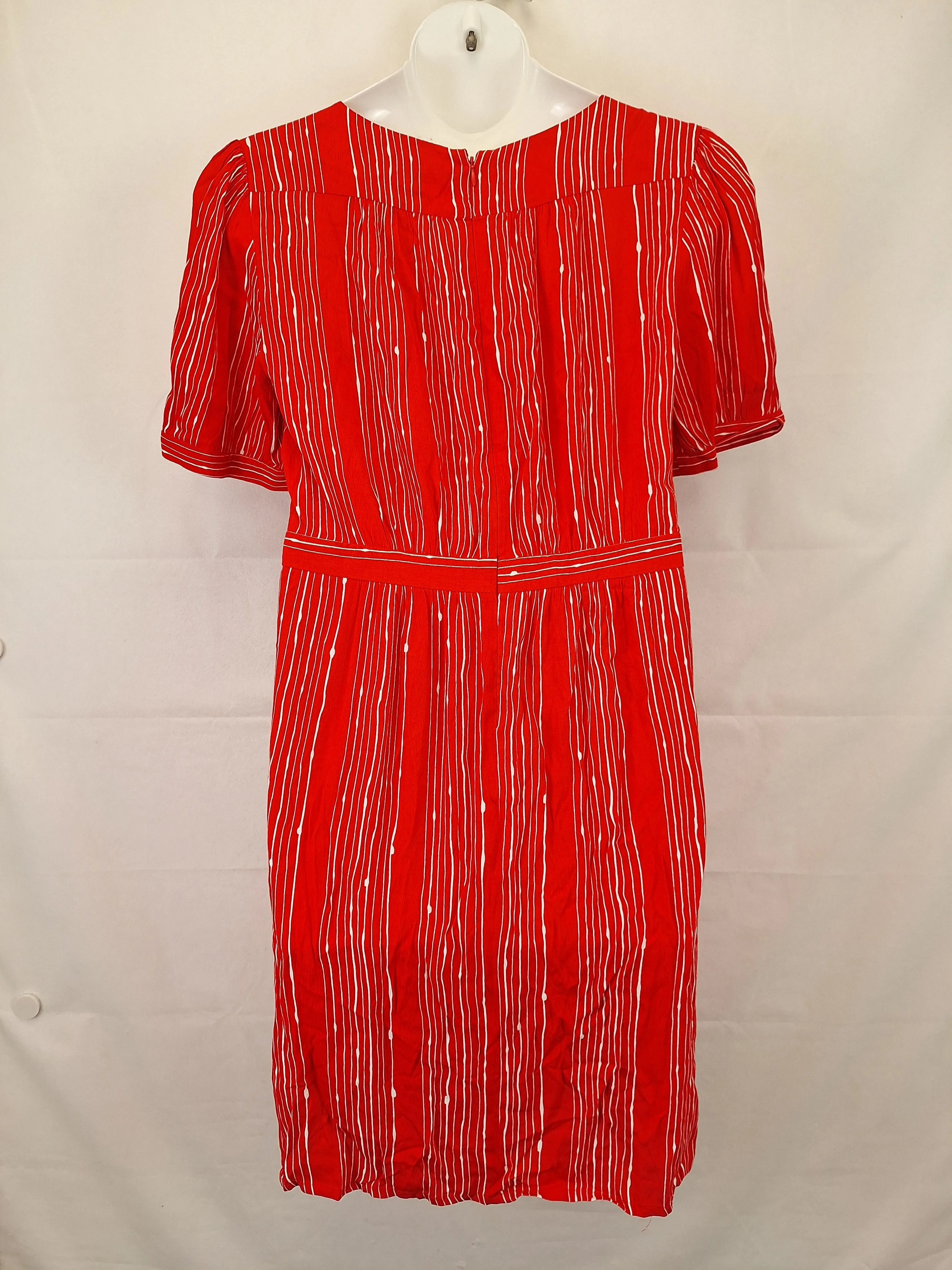 Basque Elegant V Neck Midi Dress Size 14