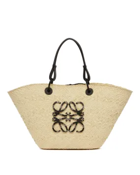 Beige Anagram Basket Bag