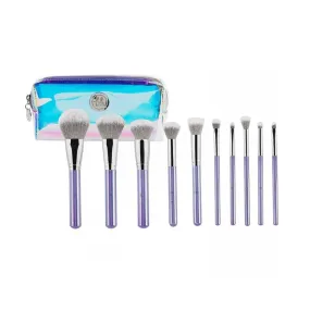 BH Cosmetics Hello Holo 10 Piece Brush   Pouch Set