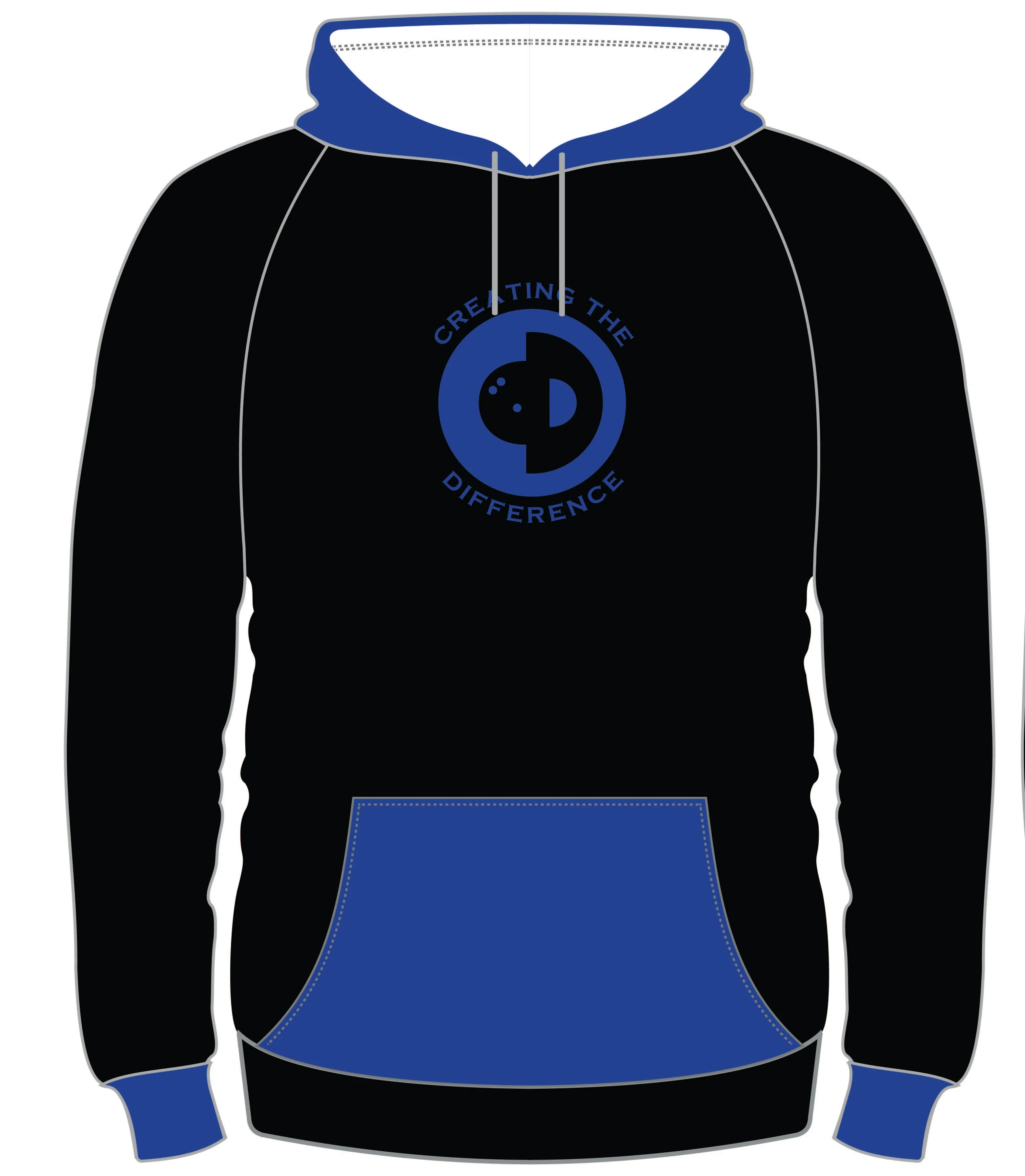 Black and Blue Unisex Hoodie