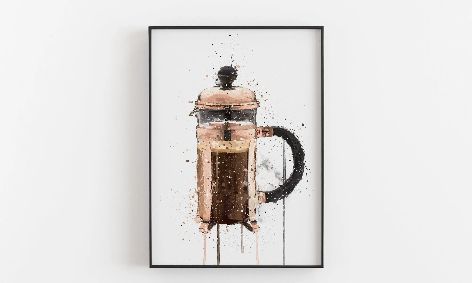 Cafetière Wall Art Print 'Rose Gold'