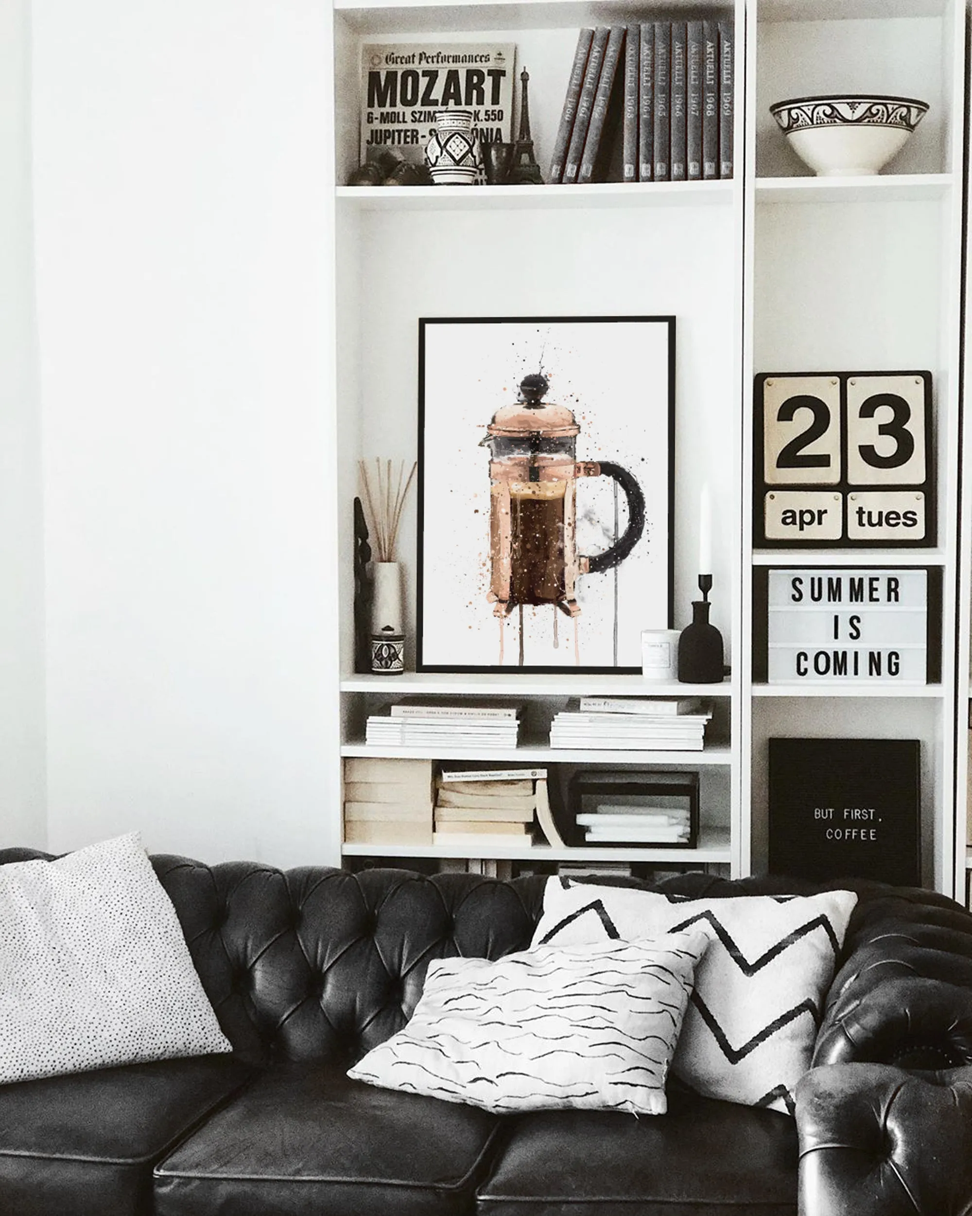 Cafetière Wall Art Print 'Rose Gold'