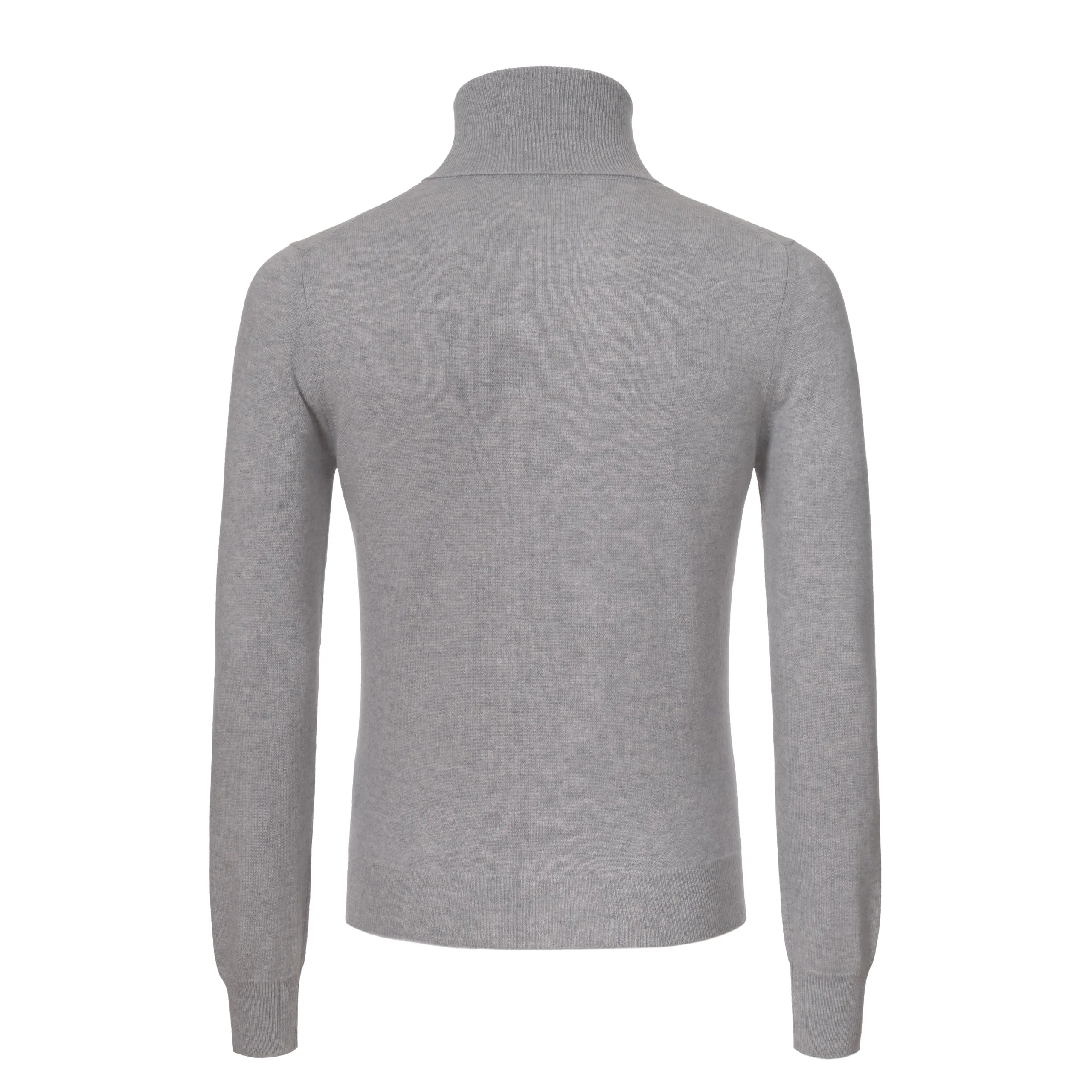 Cashmere Turtleneck Sweater in Light Grey Melange