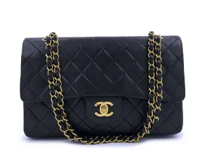 Chanel 1994 Vintage Black Medium Classic Double Flap Bag 24k GHW Lambskin