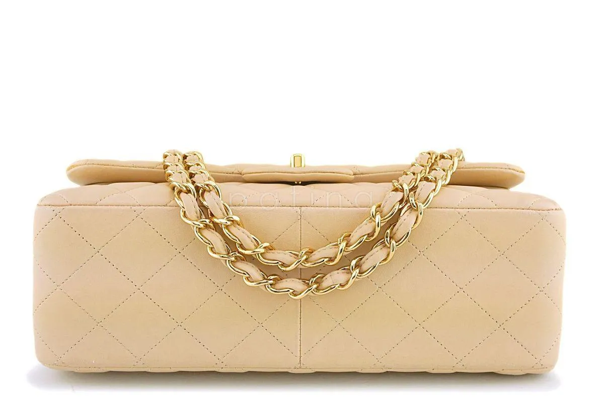 Chanel Beige Clair Lambskin Jumbo Classic Double Flap Bag GHW