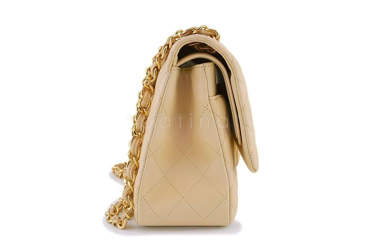 Chanel Beige Clair Lambskin Jumbo Classic Double Flap Bag GHW