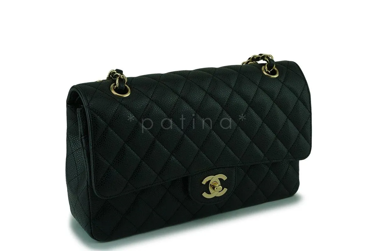 Chanel Black Caviar Classic Medium Double Flap Bag GHW