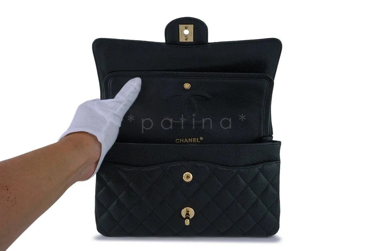 Chanel Black Caviar Classic Medium Double Flap Bag GHW