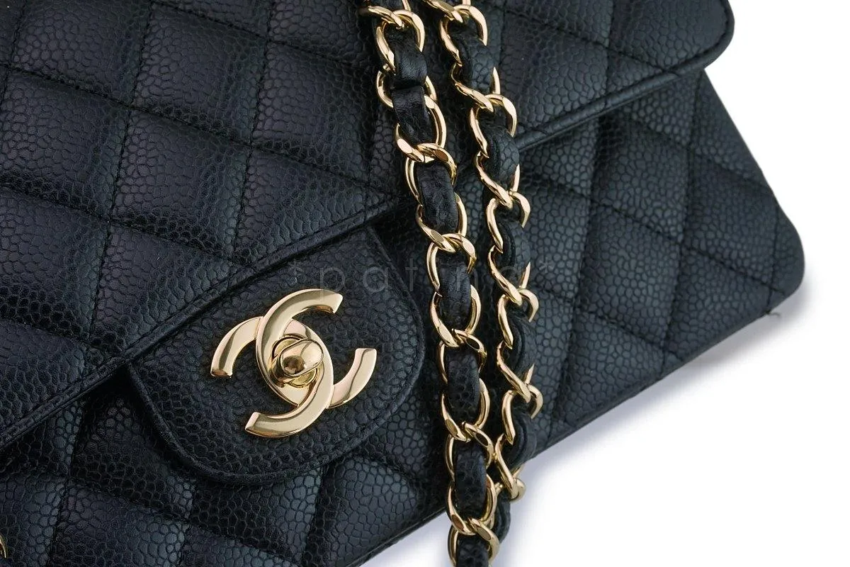 Chanel Black Caviar Classic Medium Double Flap Bag GHW