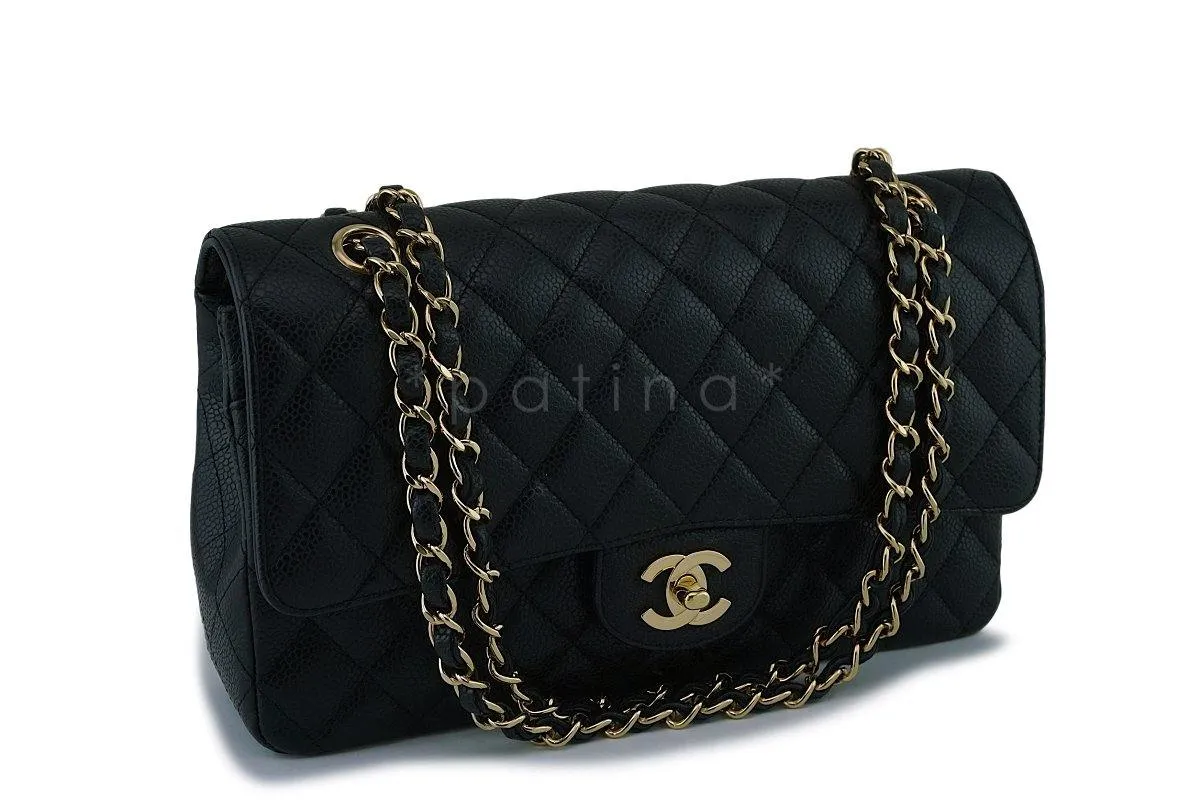 Chanel Black Caviar Classic Medium Double Flap Bag GHW