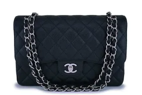 Chanel Black Caviar Jumbo Classic Double Flap Bag SHW