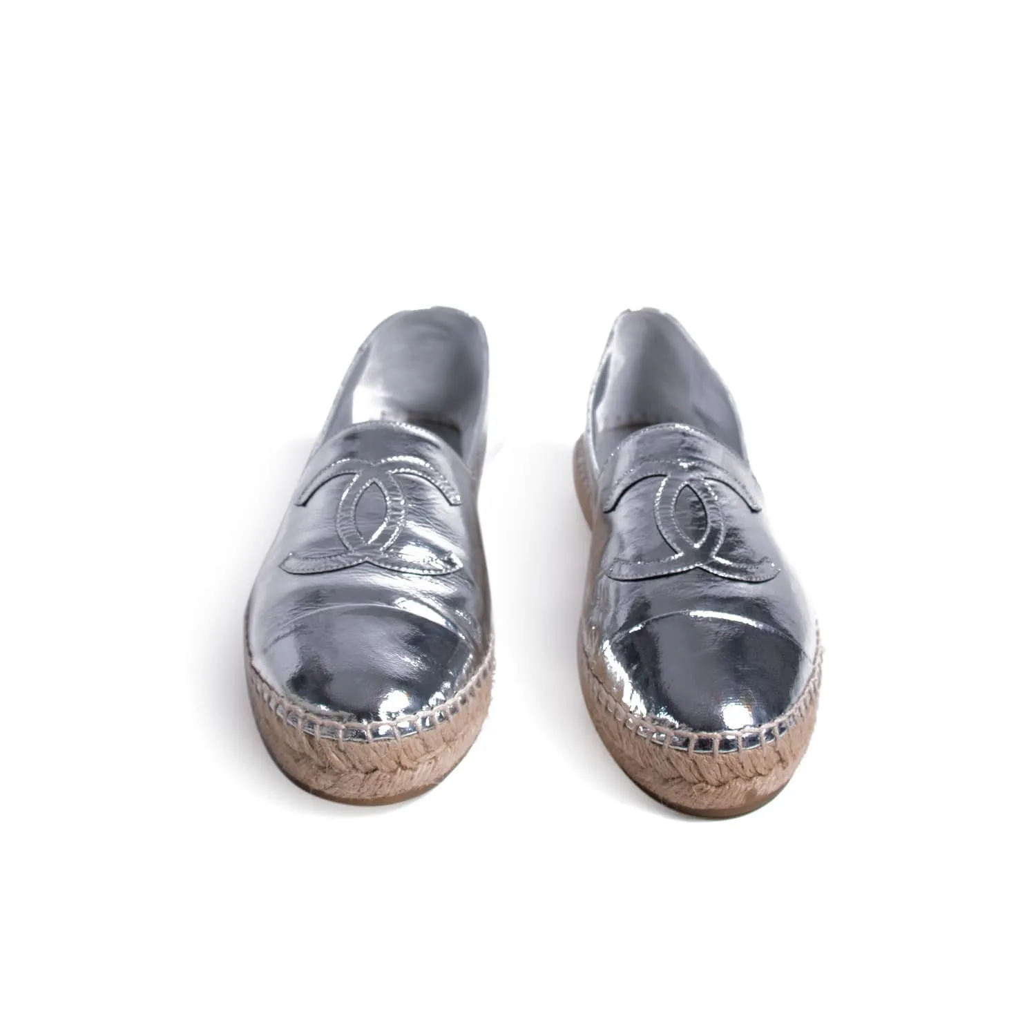 Chanel Metallic Leather CC Espadrilles