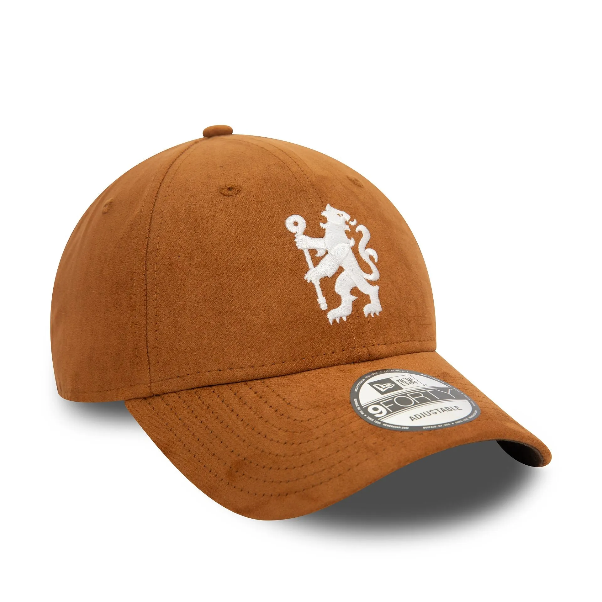 Chelsea FC Lion Crest Faux Suede Dark Brown 9FORTY Adjustable Cap