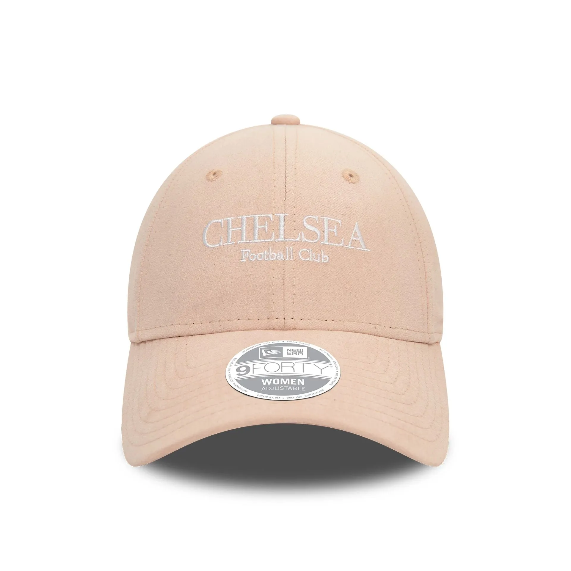 Chelsea FC Wordmark Womens Faux Suede Pastel Pink 9FORTY Adjustable Cap