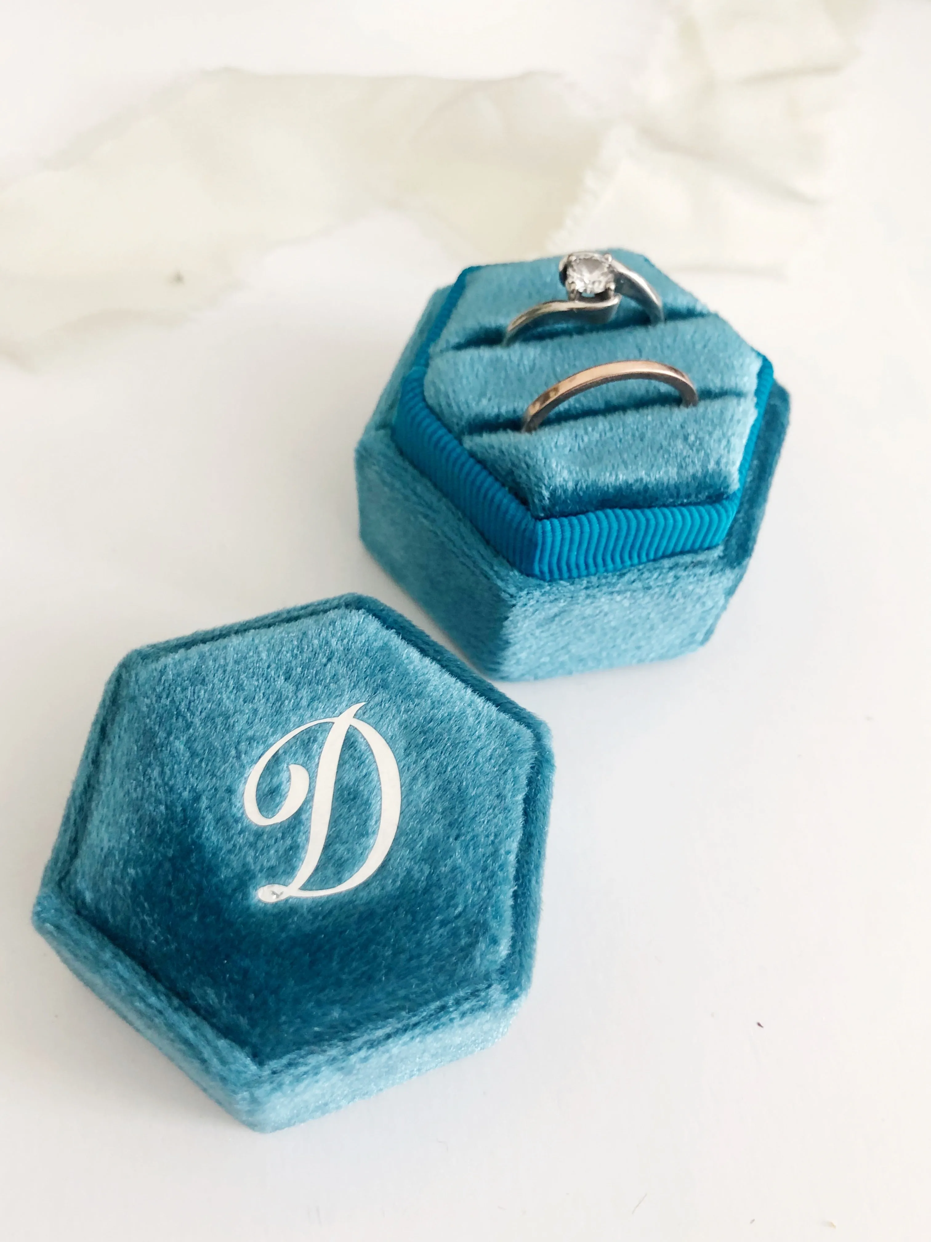 D Turquoise Hexagon Ring Box One-Off