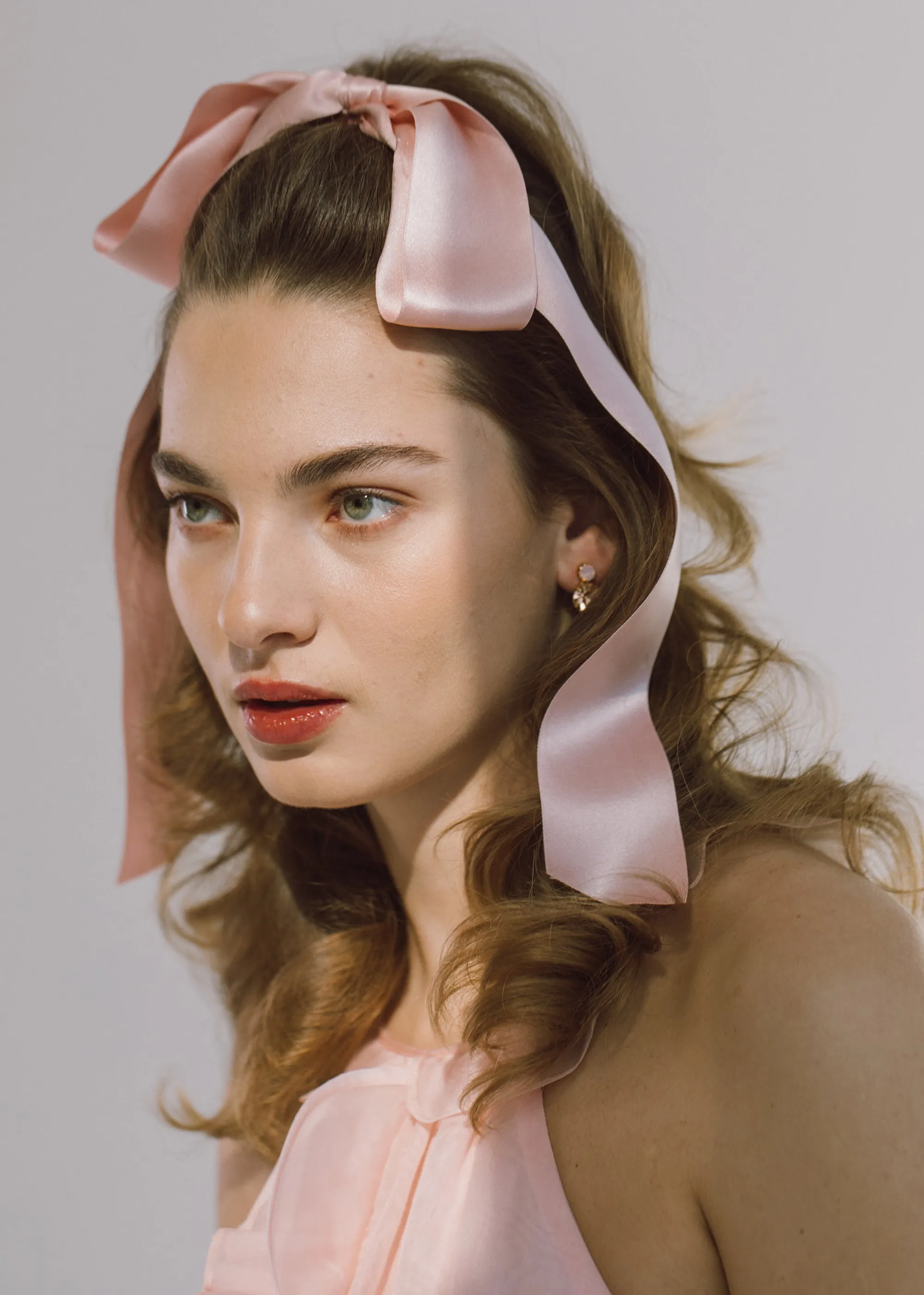 Darla Bow Barrette -- Blush