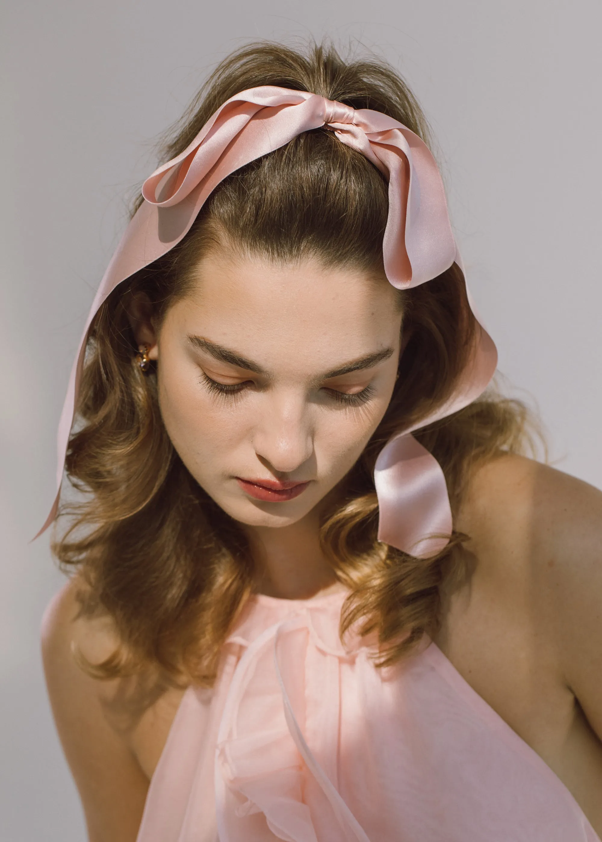 Darla Bow Barrette -- Blush