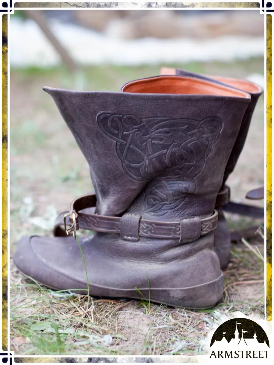 Embossed Viking Boots