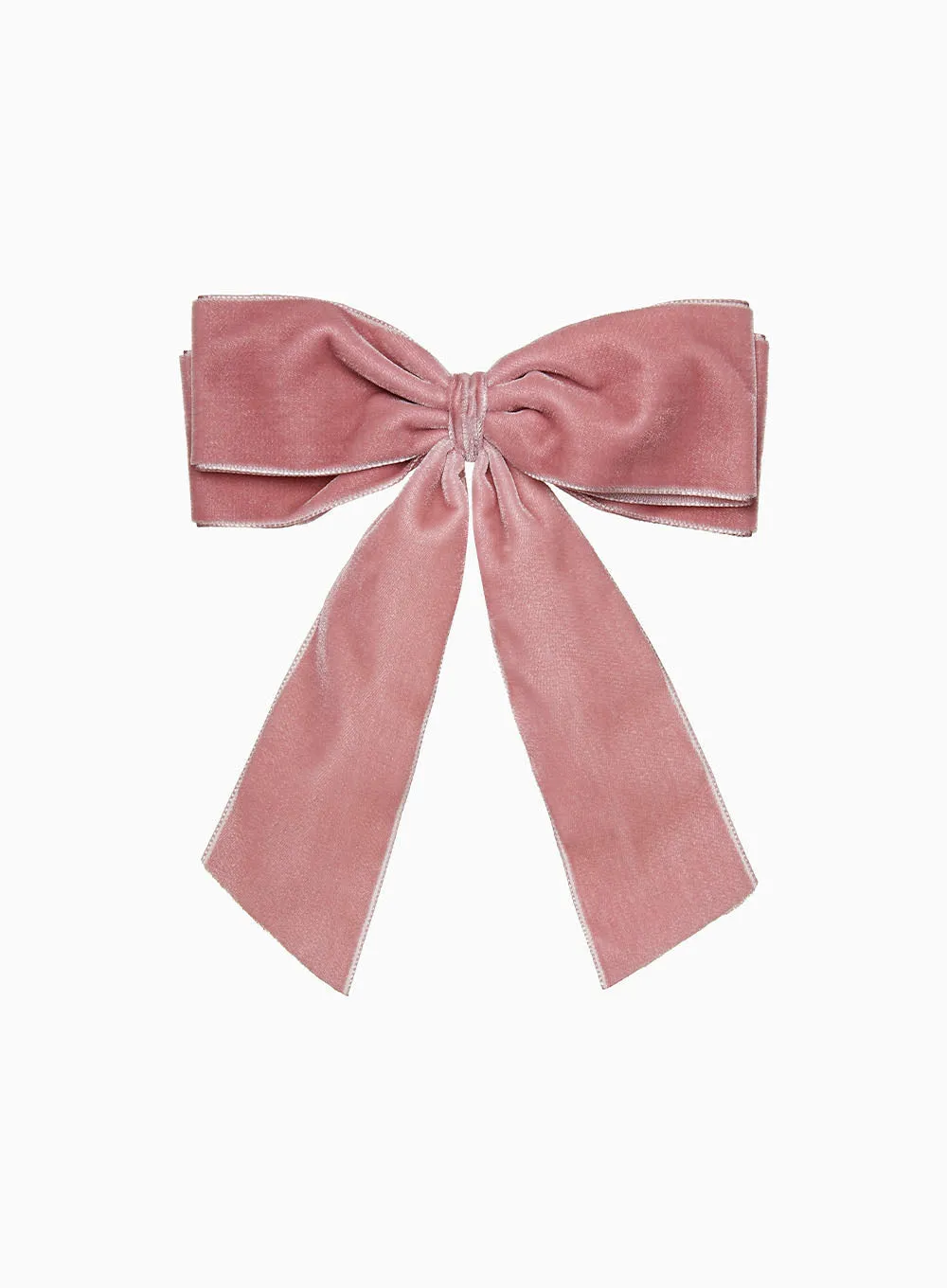 Extra Large Velvet Bow Hair Clip in Blush