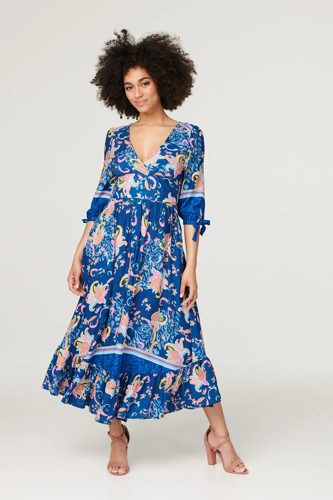 Floral Empire Tiered Maxi Dress