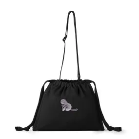 Furry Drawstring 37 - Black