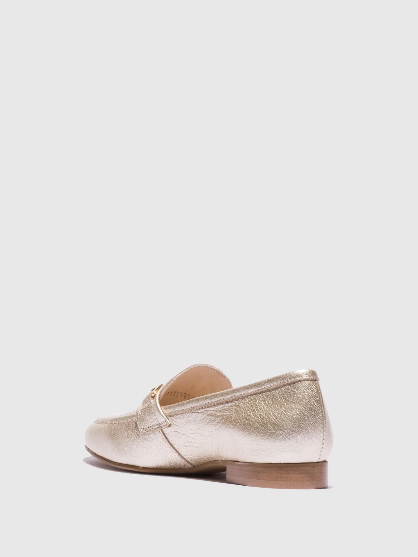 Gold Metallic Detail Loafers