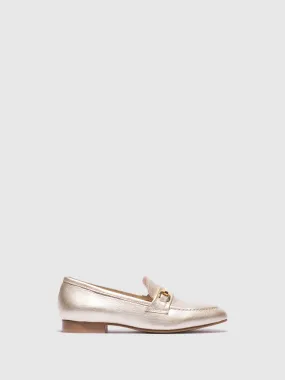 Gold Metallic Detail Loafers