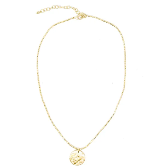 Gold Simple Medallion Necklace