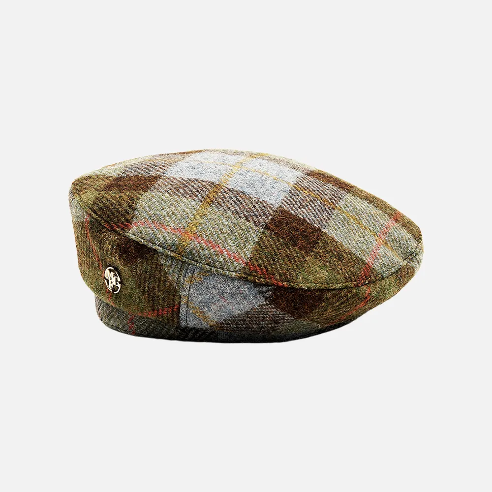 HARRIS TWEED CIRCLE LOGO BERET