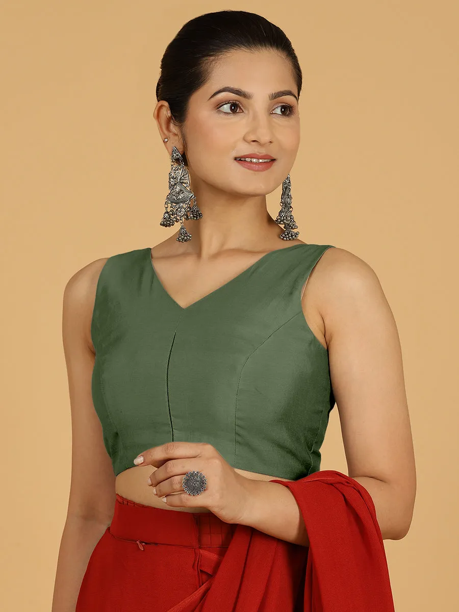 Hema x Rozaana |  Saree Blouse in Hunter Green