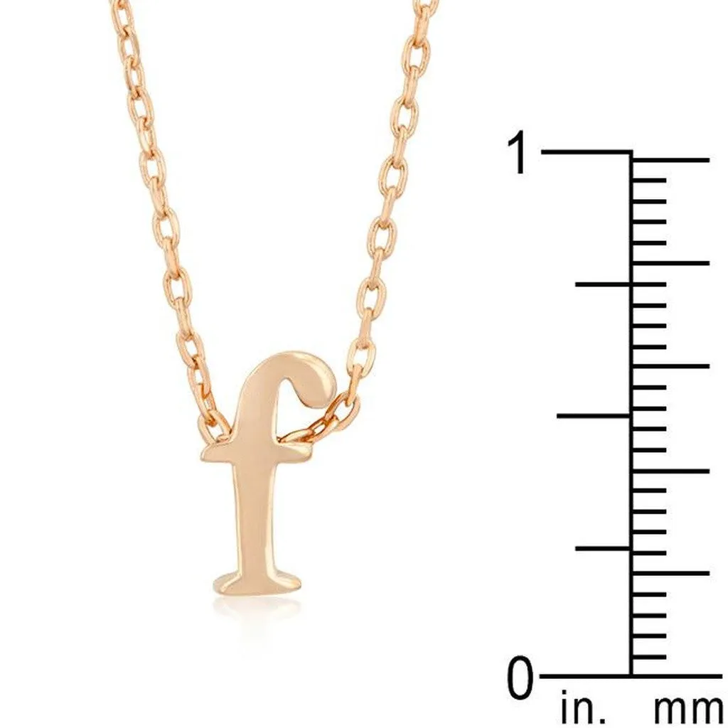 Initial F Rose Gold Pendant