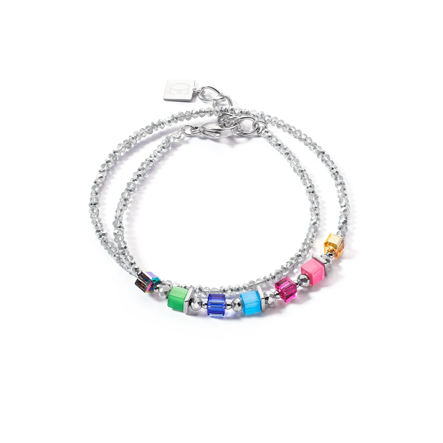 Joyful Colours Wrap bracelet silver rainbow