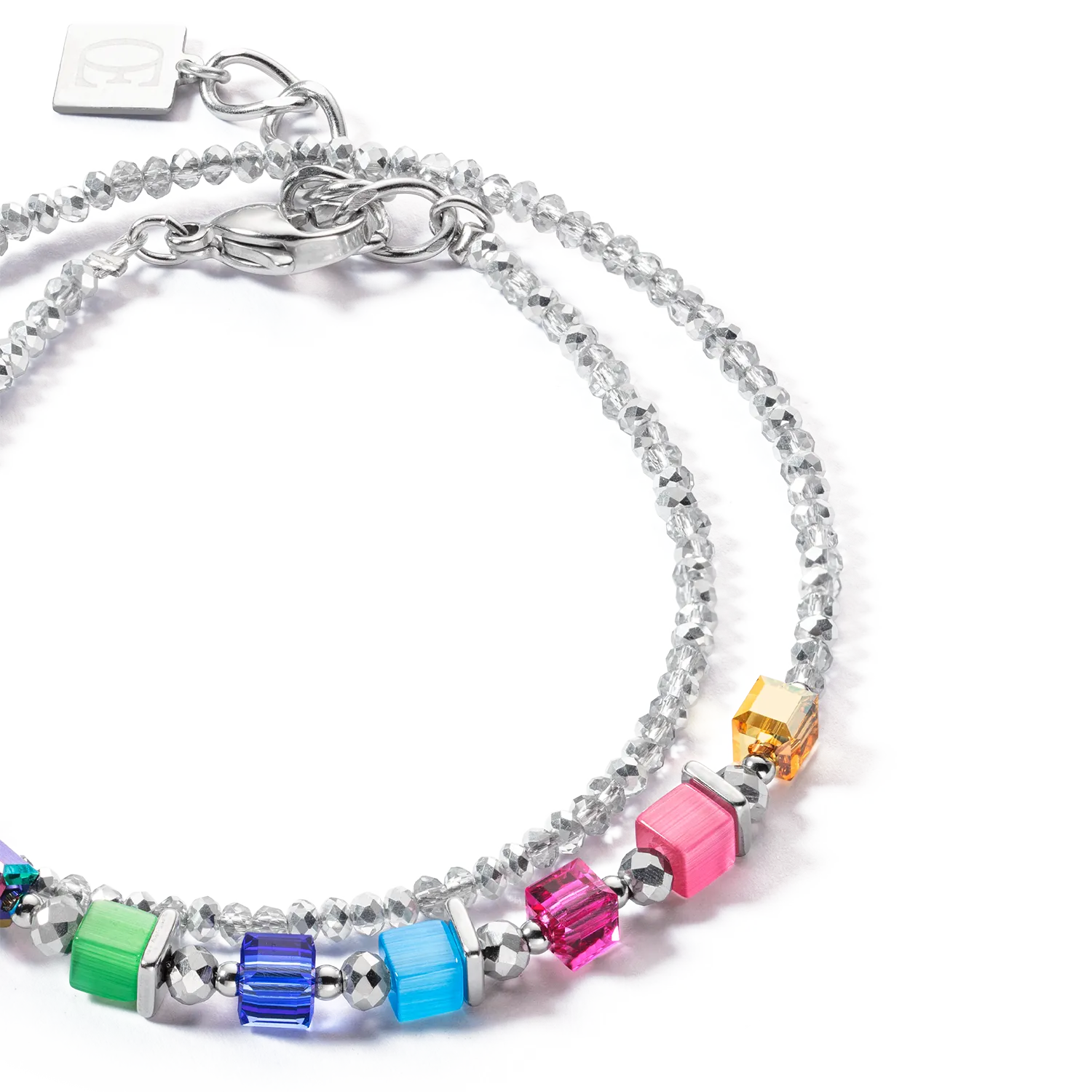 Joyful Colours Wrap bracelet silver rainbow