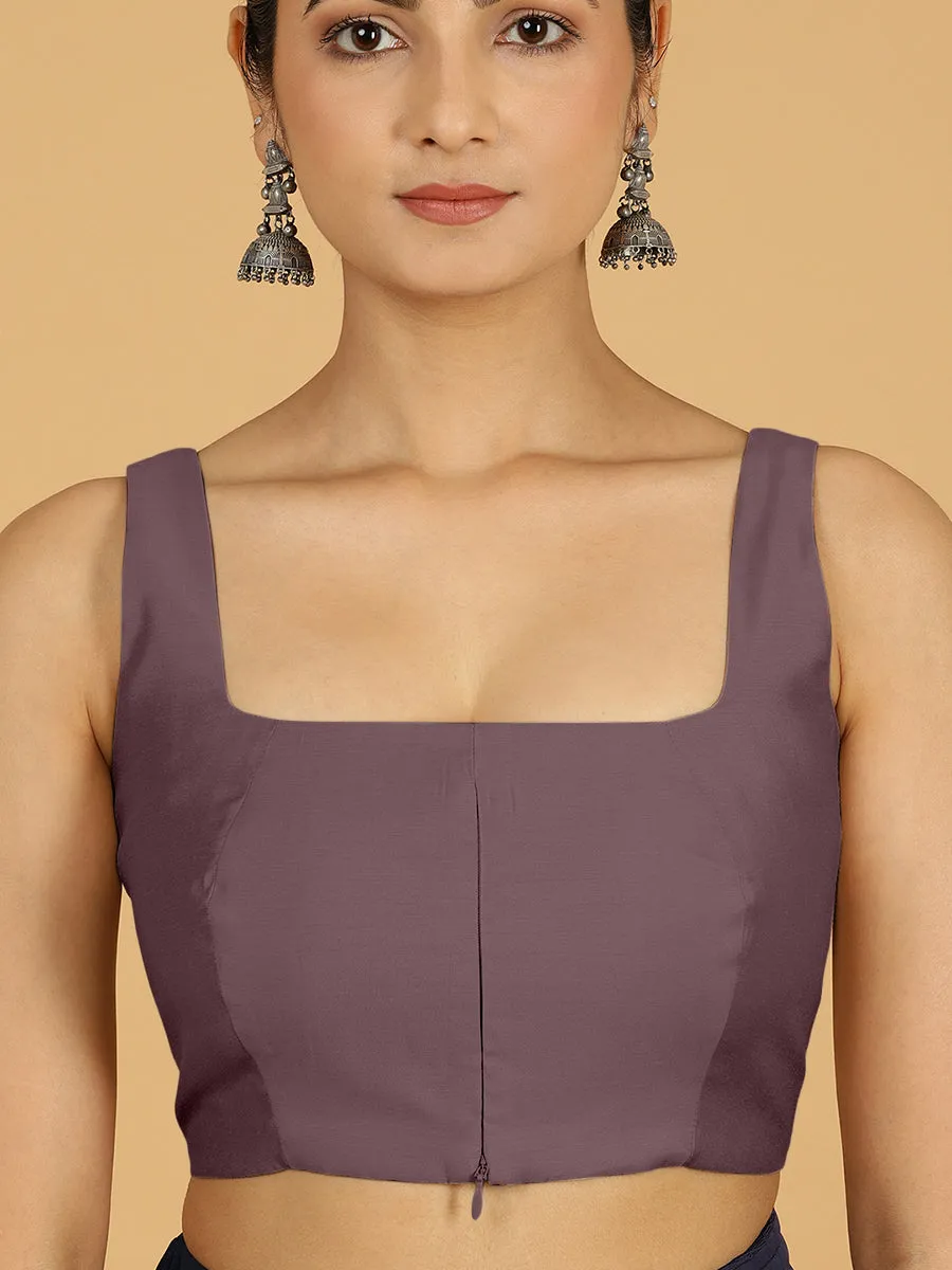 Kasturi x Rozaana | Sleeveless Saree Blouse in Purple Mauve