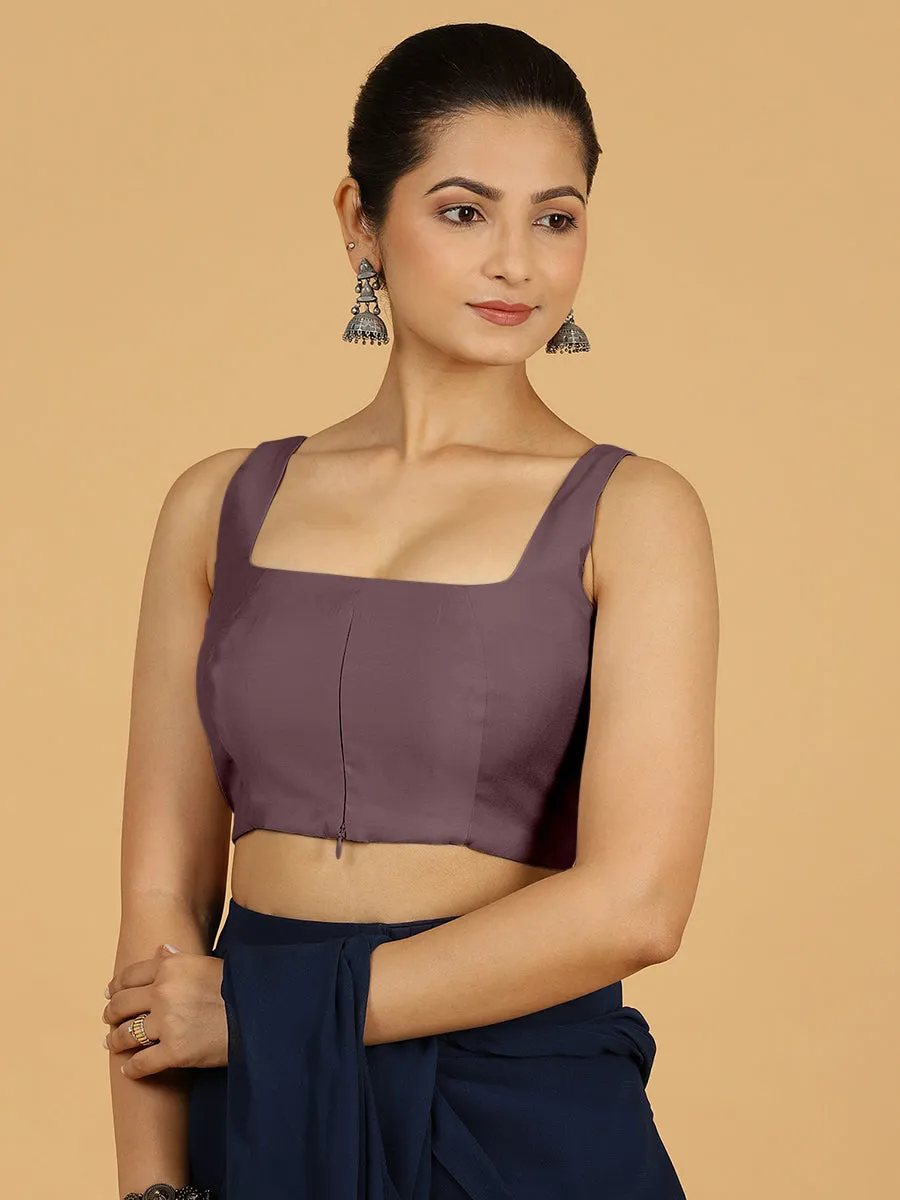 Kasturi x Rozaana | Sleeveless Saree Blouse in Purple Mauve