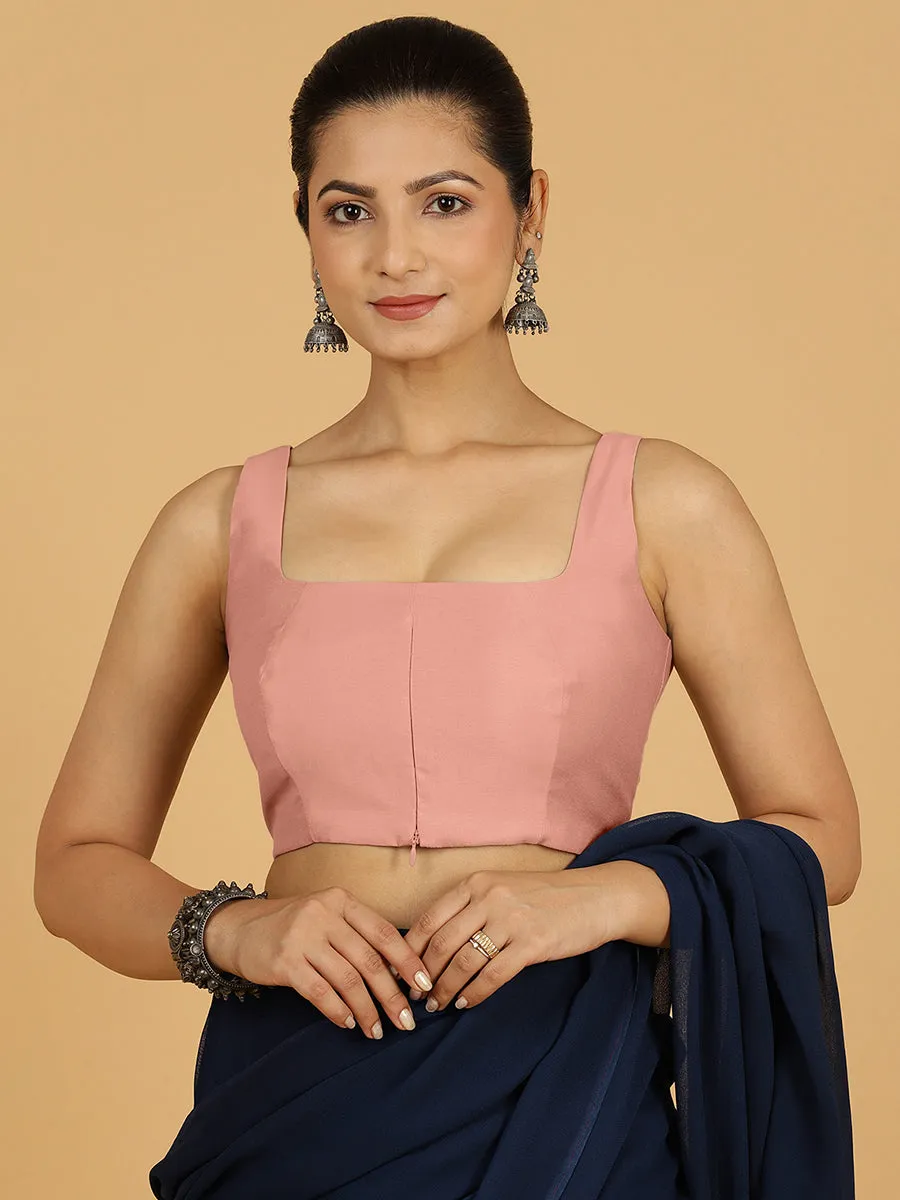 Kasturi x Rozaana | Sleeveless Saree Blouse in Sea Pink